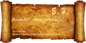 Boskó Henrietta névjegykártya